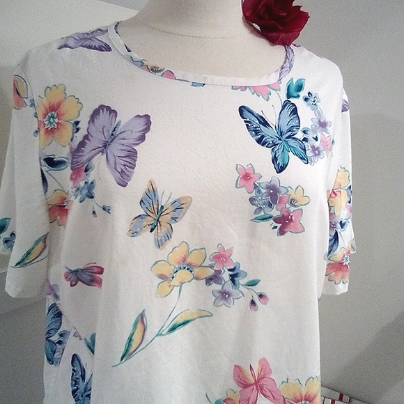 Vintage Butterfly  Grannie-core Short sleeve Top - Picture 2 of 12